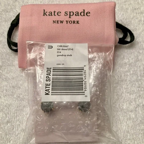 Kate Spade Black Diamond Gumdrop Stud Earrings - Picture 5 of 5